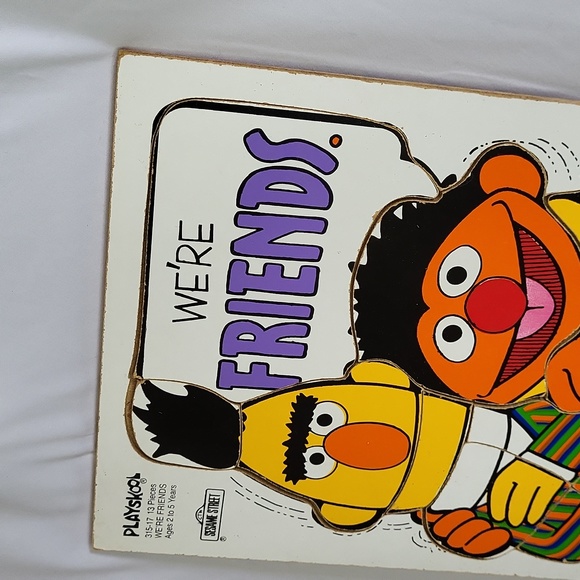 PLAYSKOOL Sesame Street Bert And Ernie Friends 1976 Wooden Puzzle - Picture 6 of 8